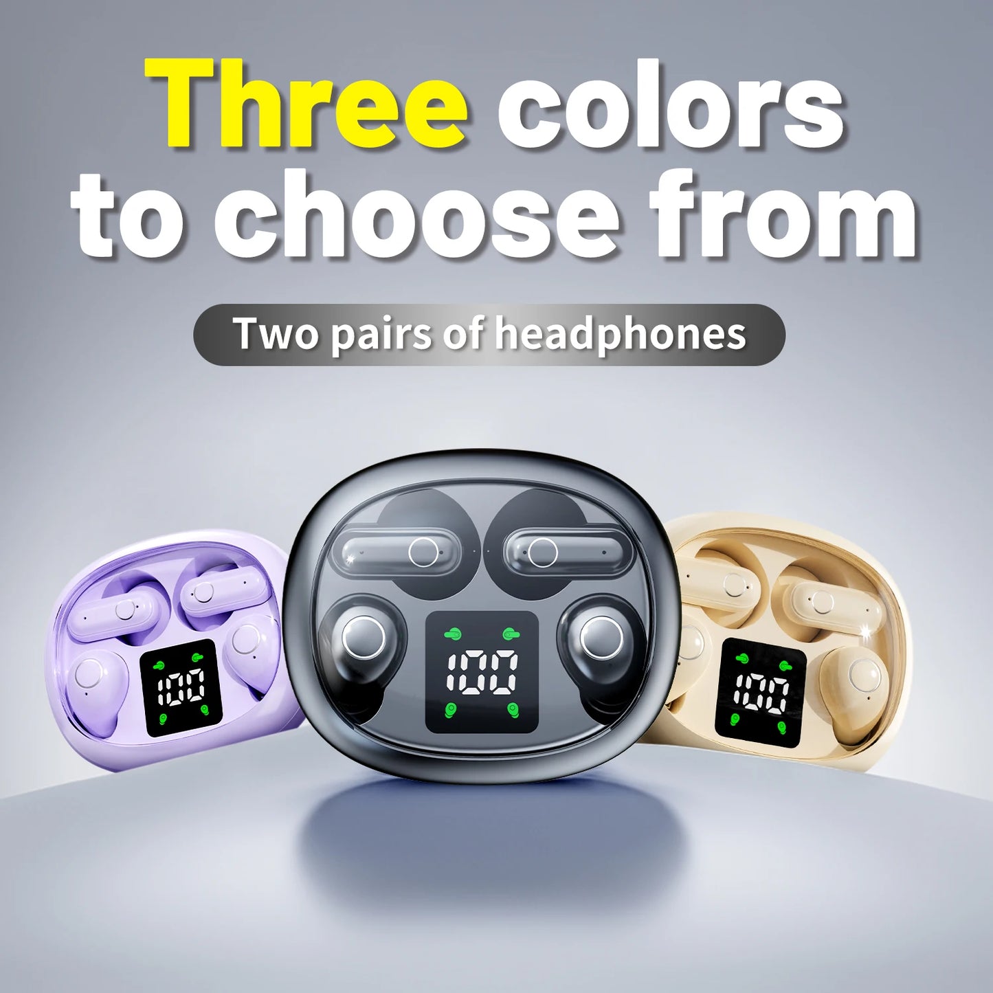 SHUKE 2in1 Wireless Bluetooth Earbuds With Noise Cancellation