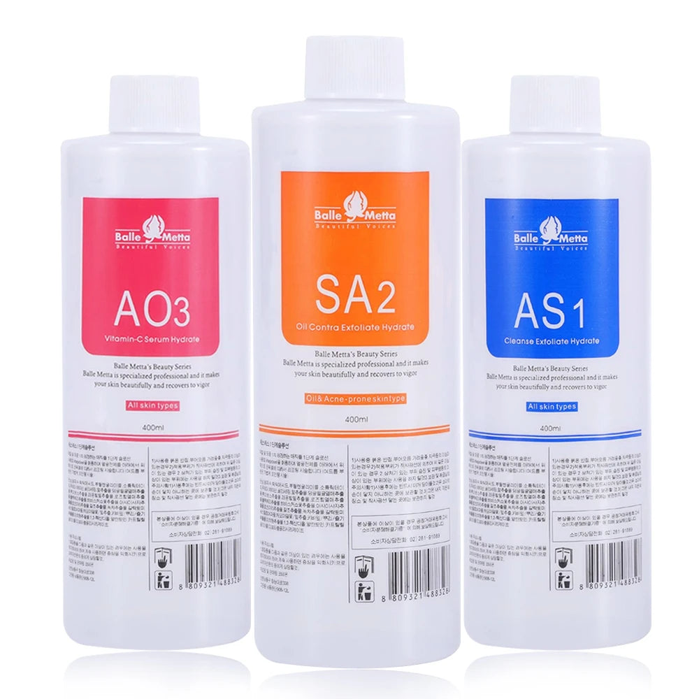 YMEYFAN 3Pcs Hydra Facial Liquid Solution Set For Skin Care Deep Cleaning