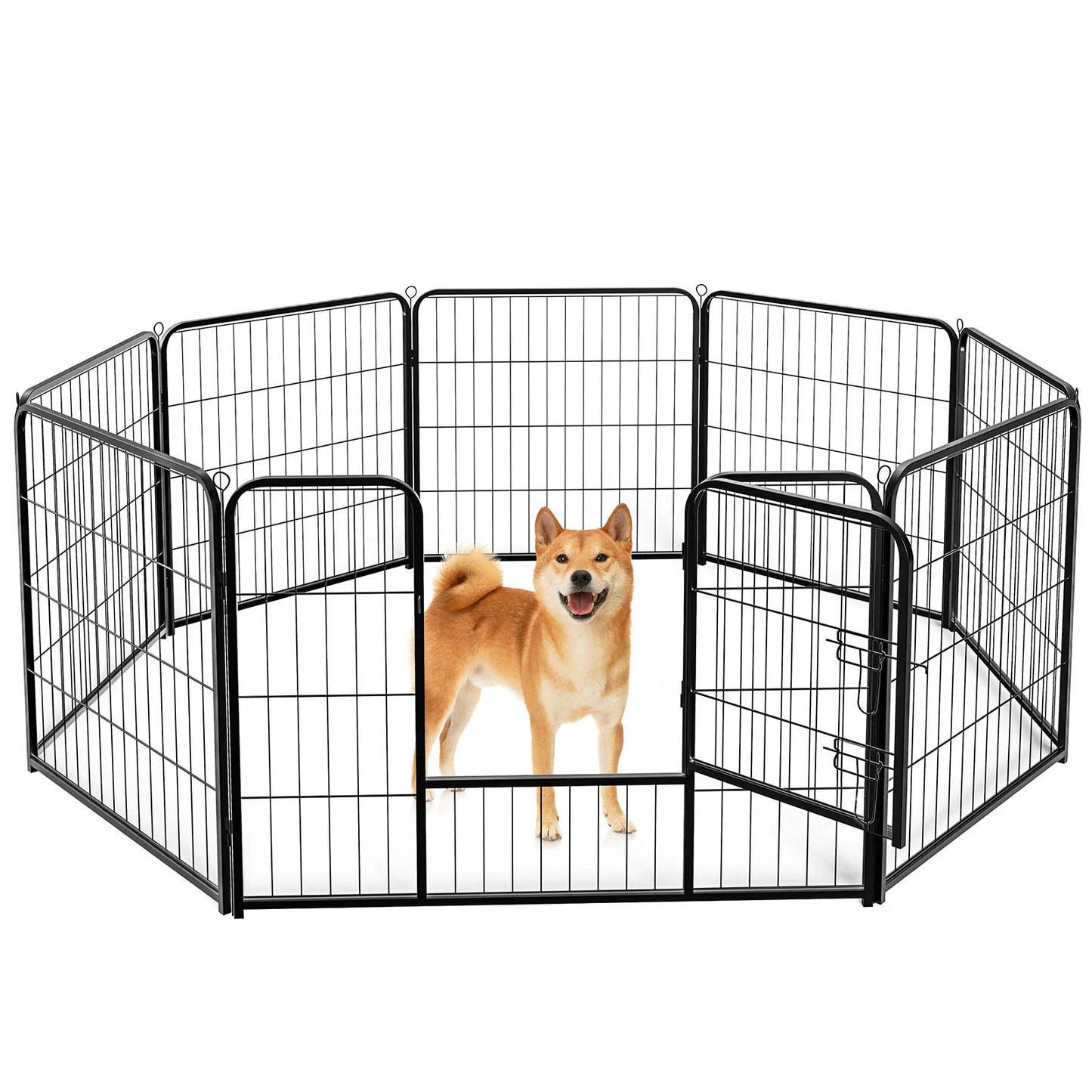 JHK 8 Panel Metal Dog Playpen Foldable Outdoor Fence