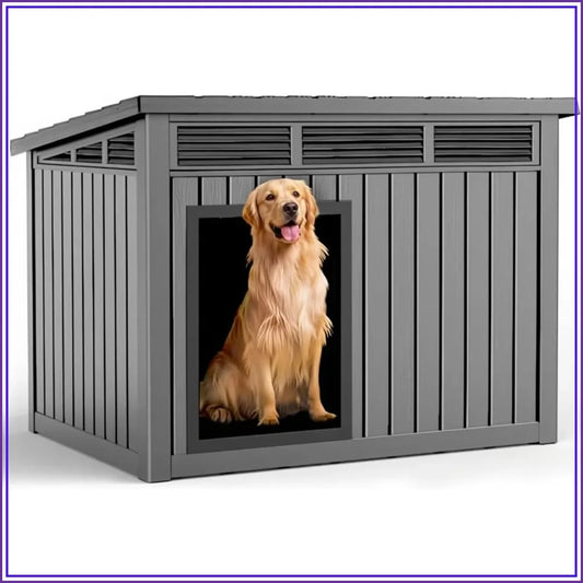 DRATO Large Weatherproof Dog House Indoor Outdoor Removable Roof