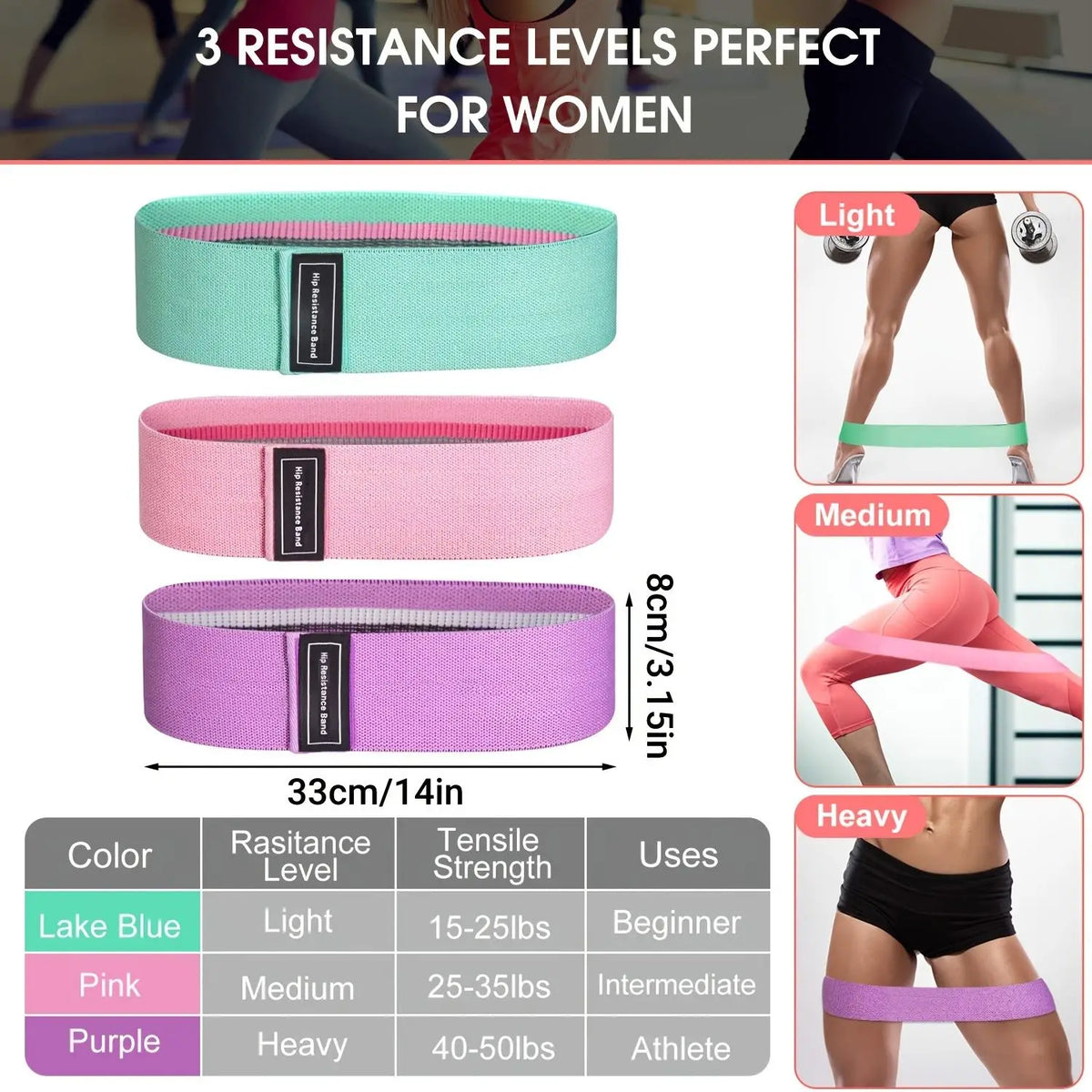 Resistance Bands Set For Legs Glutes And Home Exercise Workouts