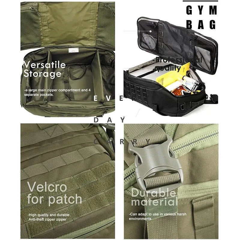 LQARMY Waterproof Duffel Bag Large Capacity Travel Luggage Weekend Tote