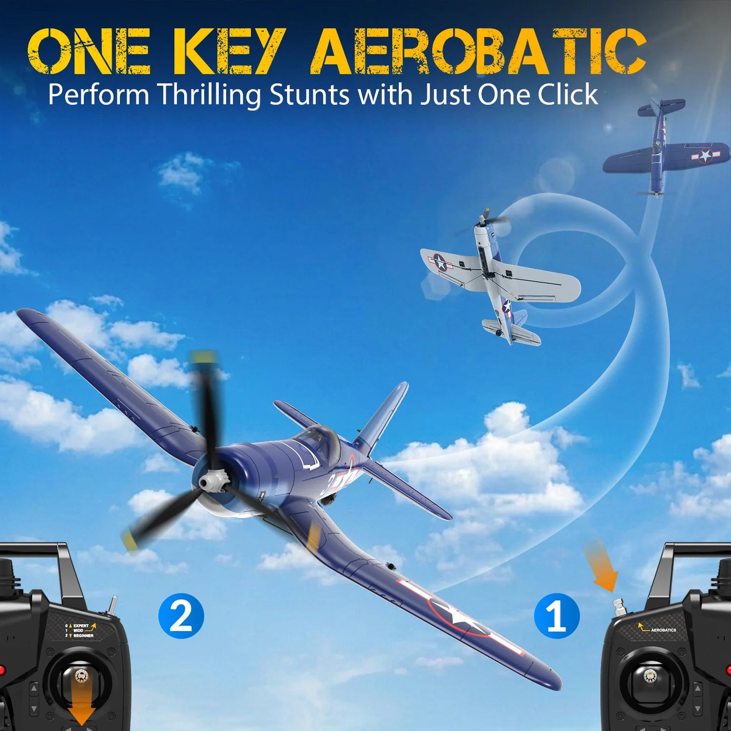 VOLANTEXRC F4U Corsair RC Plane, 4-Channel With Gyro