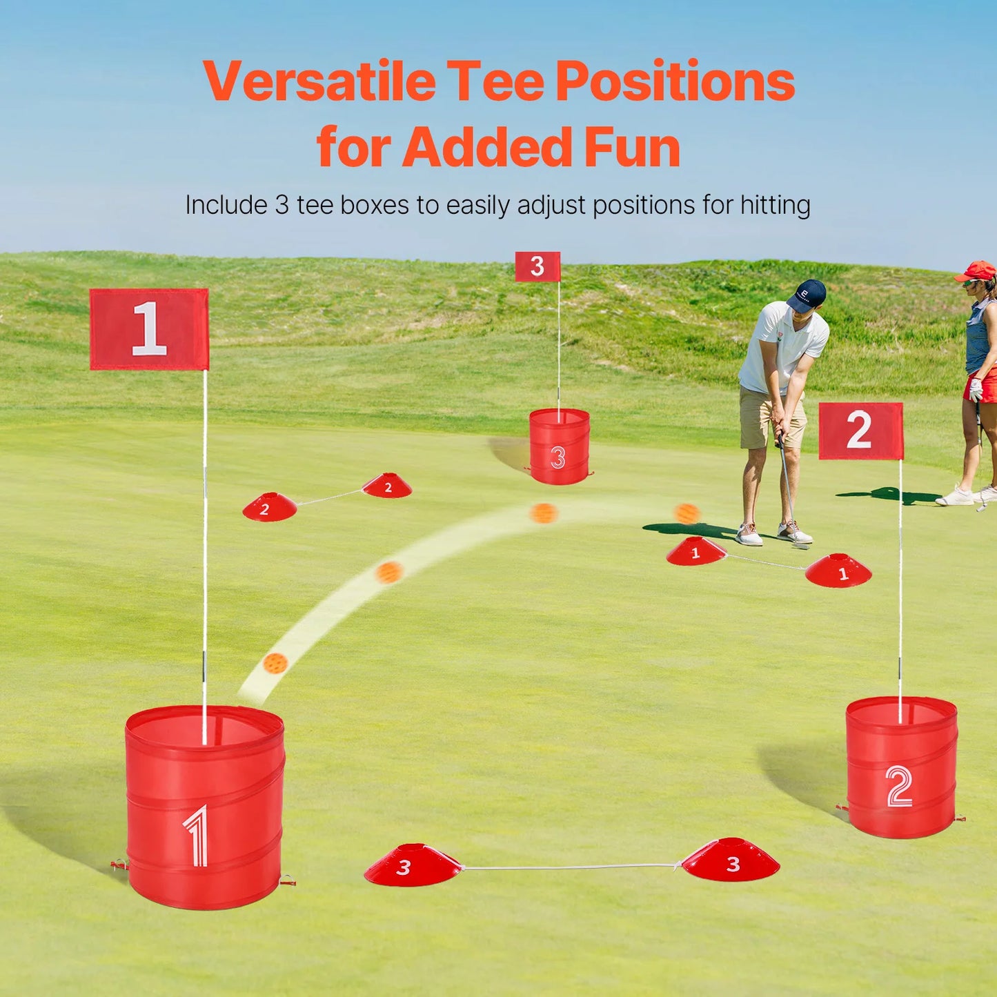 SucceBuy Backyard Golf Game Set 3 Hole Portable Bucket