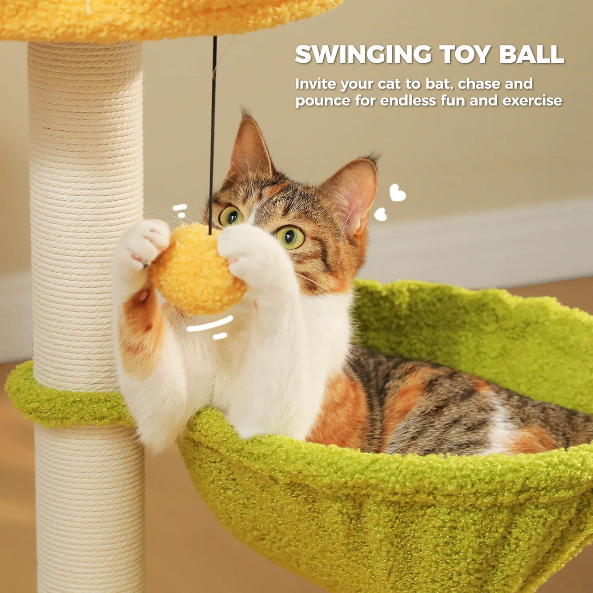 PAWZ Road Flower Cat Tower With Sisal Posts And Hammocks