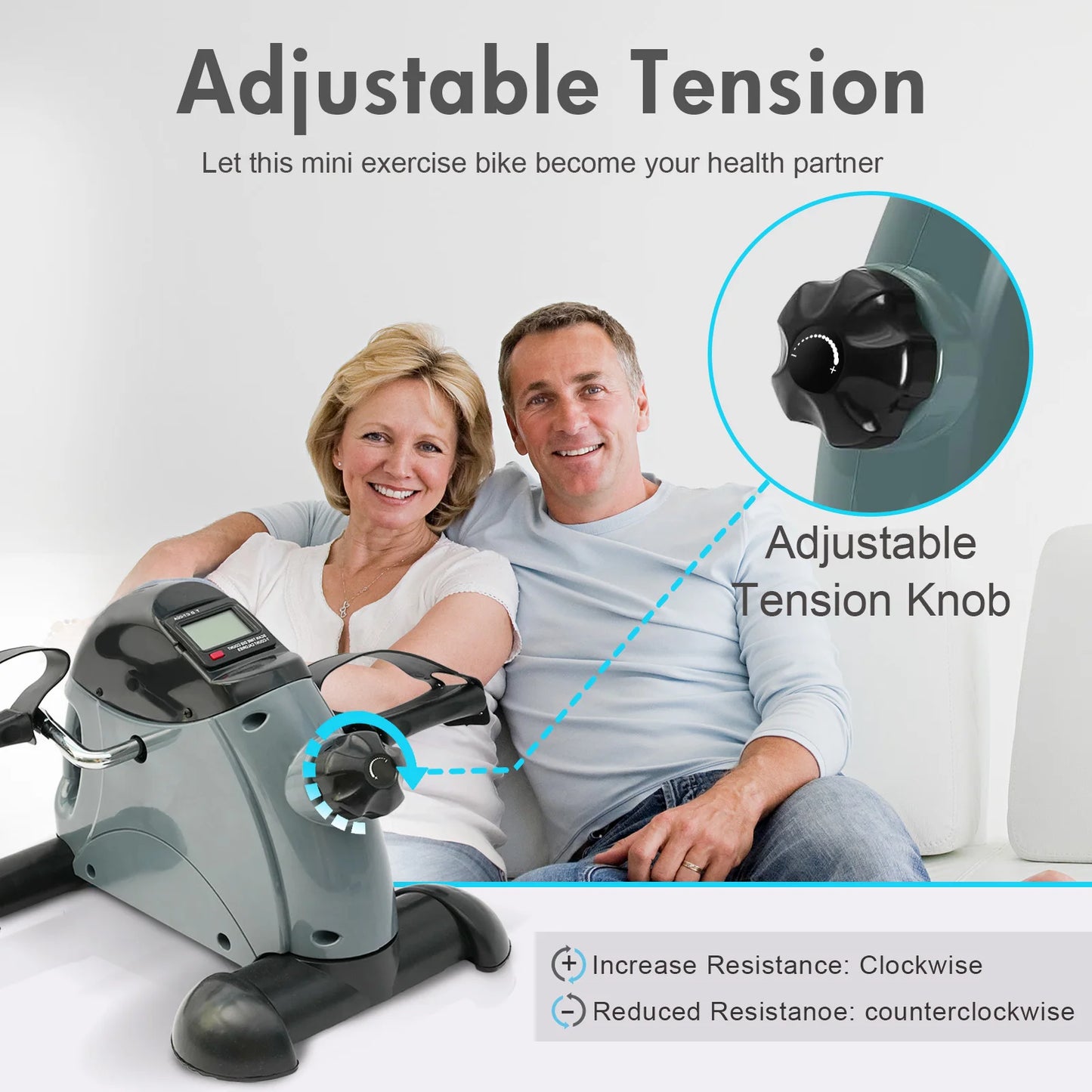 Motorized Mini Pedal Exerciser With Digital LCD Screen Display