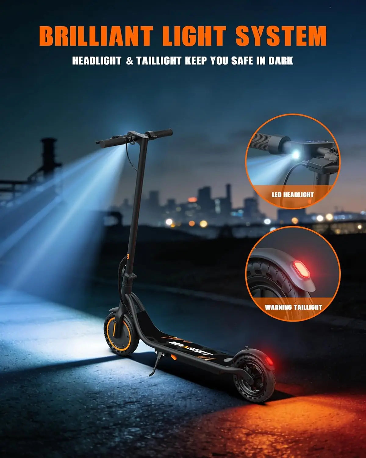 Maxshot Adult Electric Scooter 350W Motor Foldable E-Scooter For Commuting