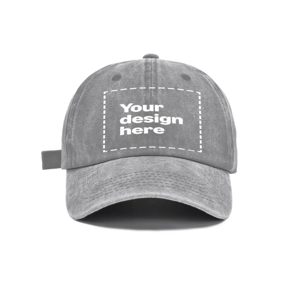 Personalized Vintage Washed Baseball Cap With Custom Name Text Logo