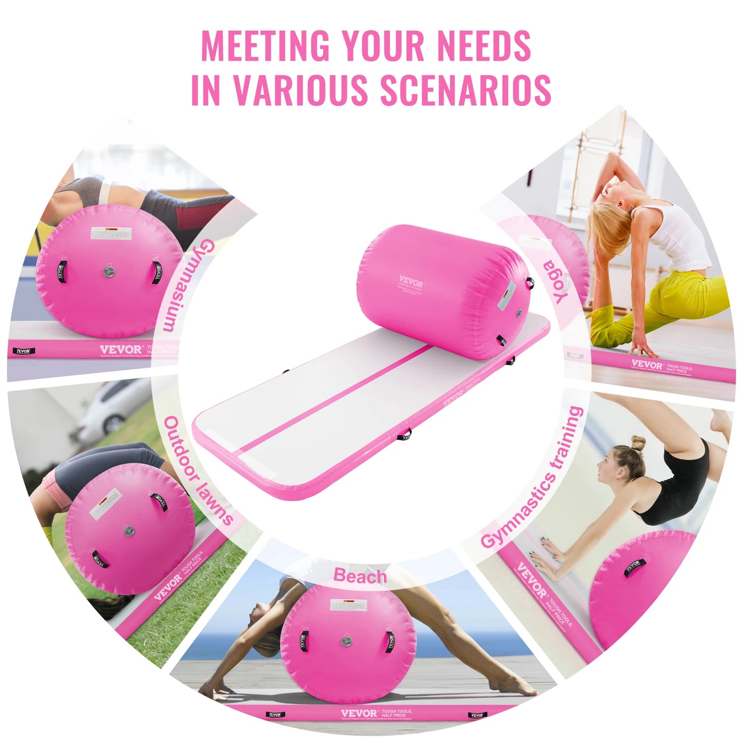 Inflatable Gymnastics Air Mat Tumble Track With Electric Pump