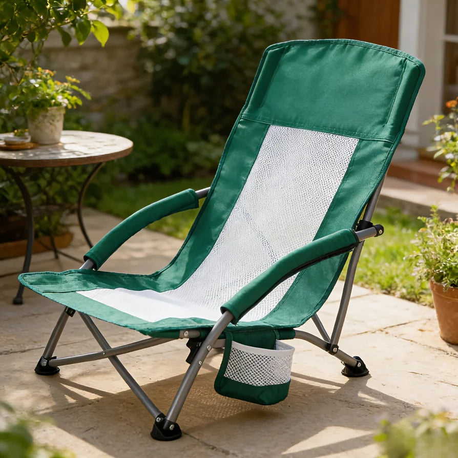 Portable Folding Patio Chaise Lounge With Carry Bag And Pocket