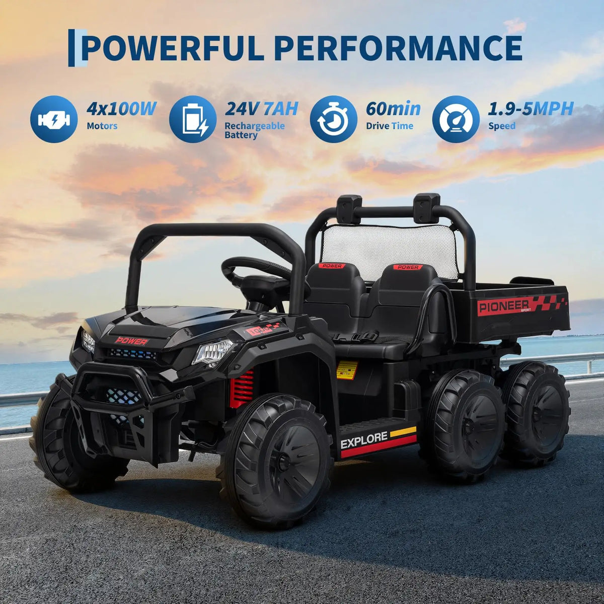 Electric 4WD Kids Ride On Dump Truck With Parental Remote