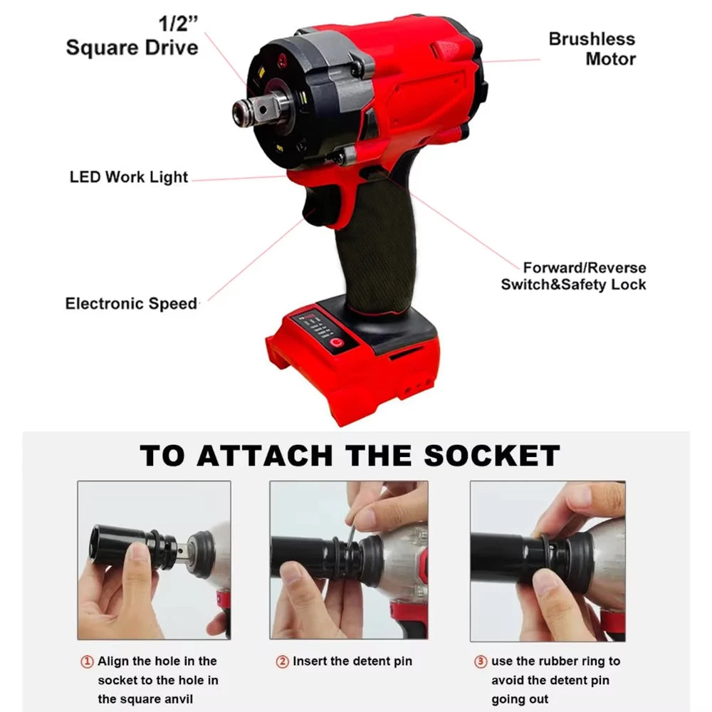 Magnitt Brushless Cordless Impact Wrench Heavy Duty Power Driver