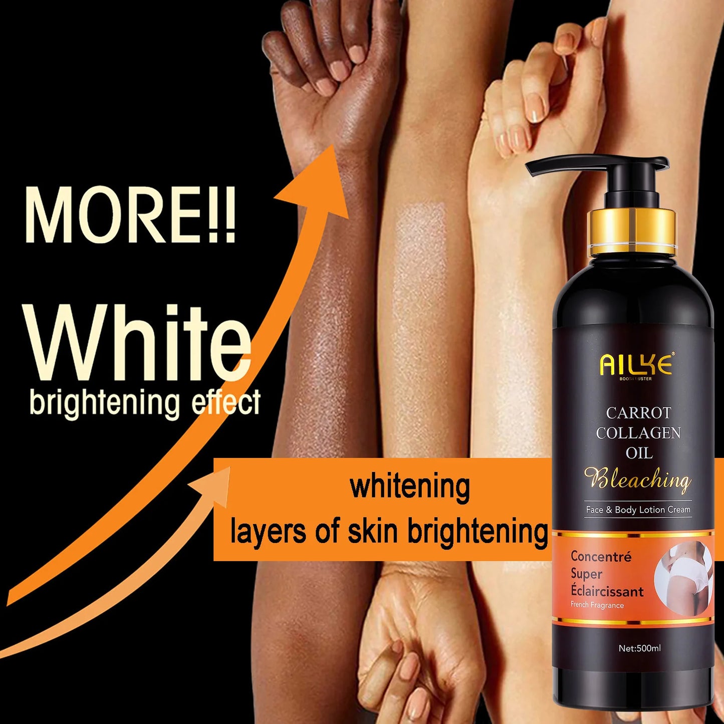 AILKE Skin Whitening Face Serum With Collagen For Dark Spots