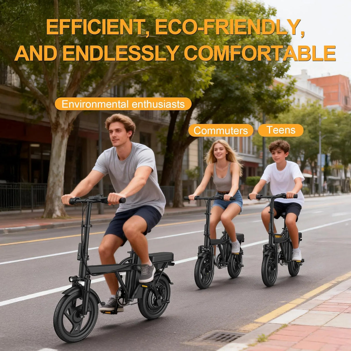 Ladped 14 Inch Foldable Electric Bike With Two Seats