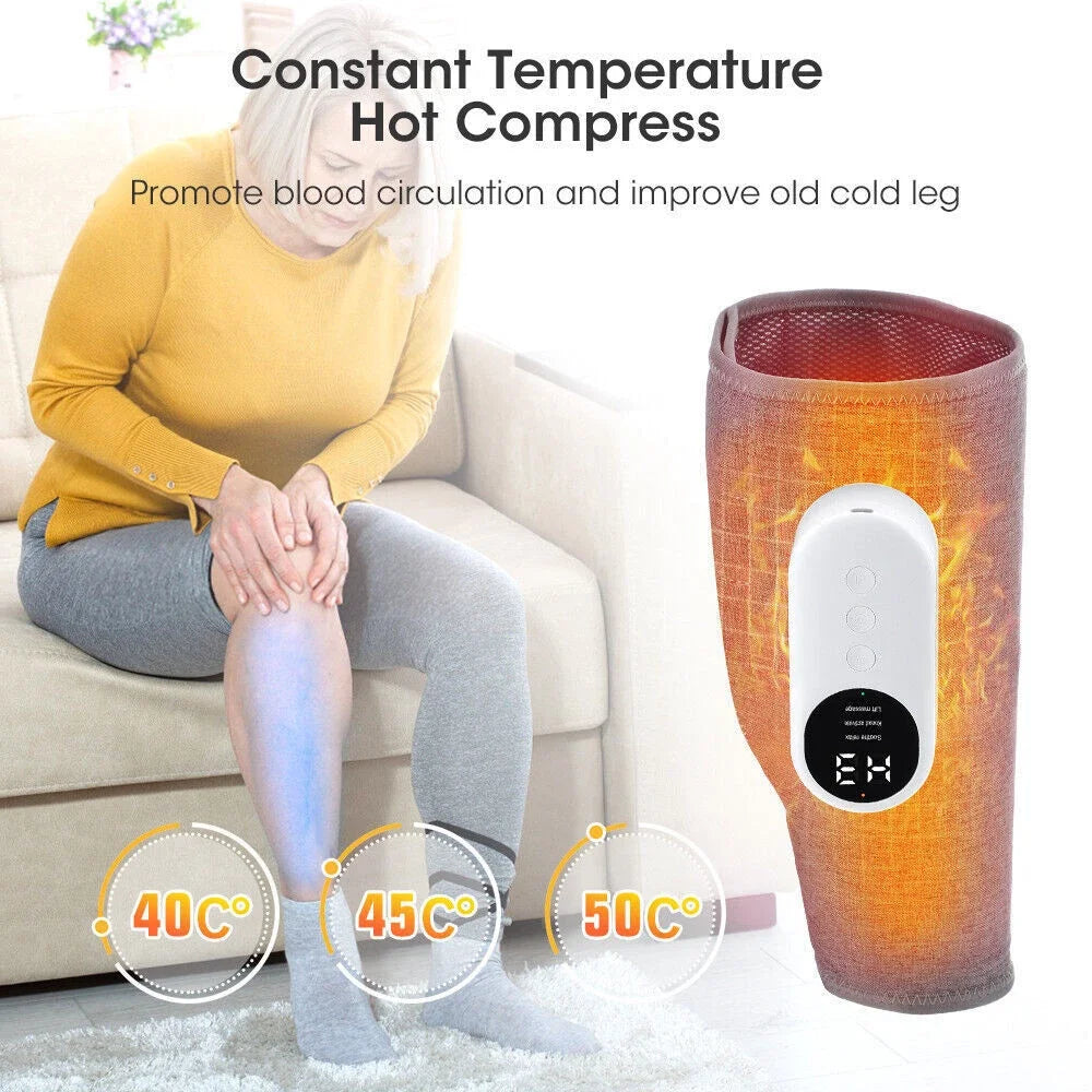 Heated Leg And Calf Massager With Adjustable Air Compression