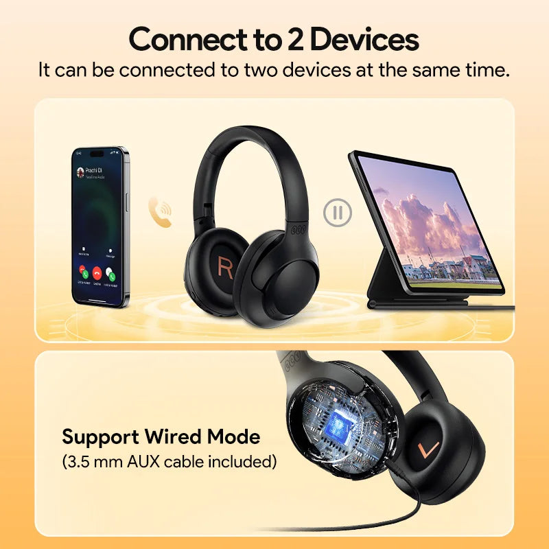 QC H3 ANC Wireless Headphones Bluetooth 5.4 HiRes Headset