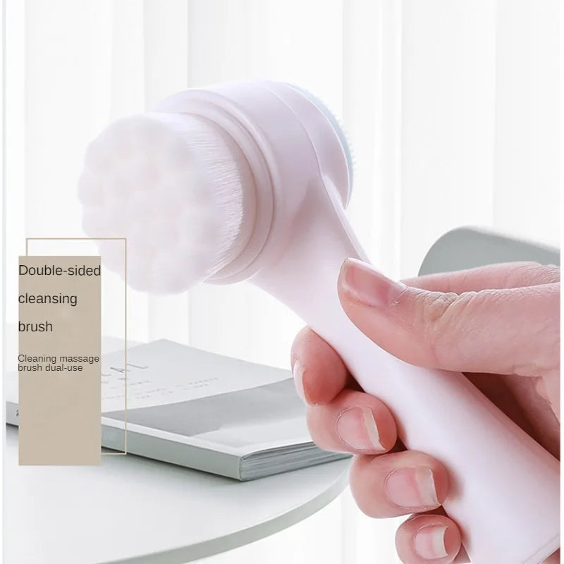 Silicone Double Sided Facial Brush For Exfoliation And Pore Cleansing