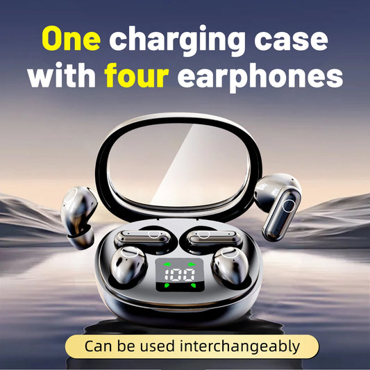 SHUKE 2in1 Wireless Bluetooth Earbuds With Noise Cancellation
