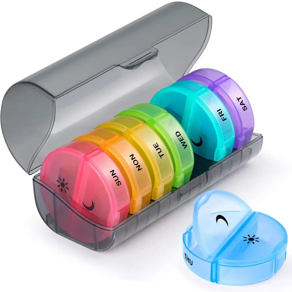 Weekly Portable Medicine Pill Box Container Organizer for Tablet Storage