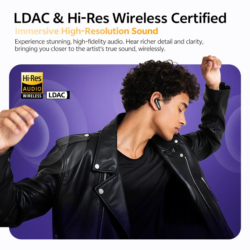 QCY HT18 Wireless Earphones LDAC Hi Res Audio Adaptive ANC