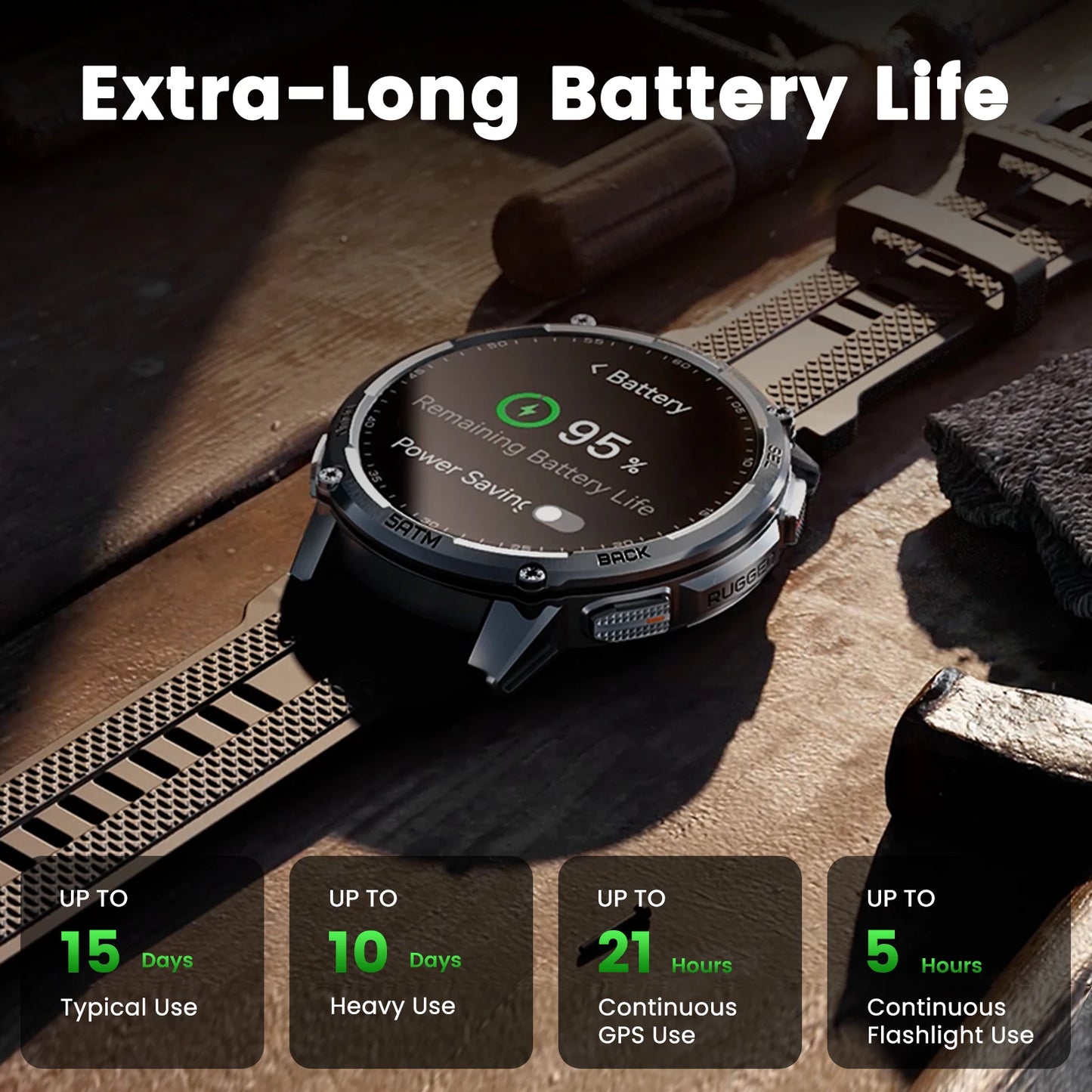 Kospet Tank T4C Smartwatch Dual Band GPS Rugged Outdoor 50M Waterproof