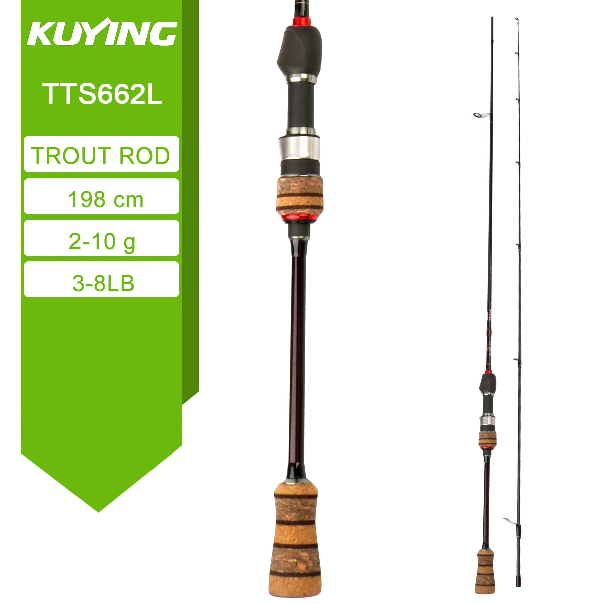 Kuying Teton Carbon Fiber Lightweight Fishing Rod With Fuji Guides