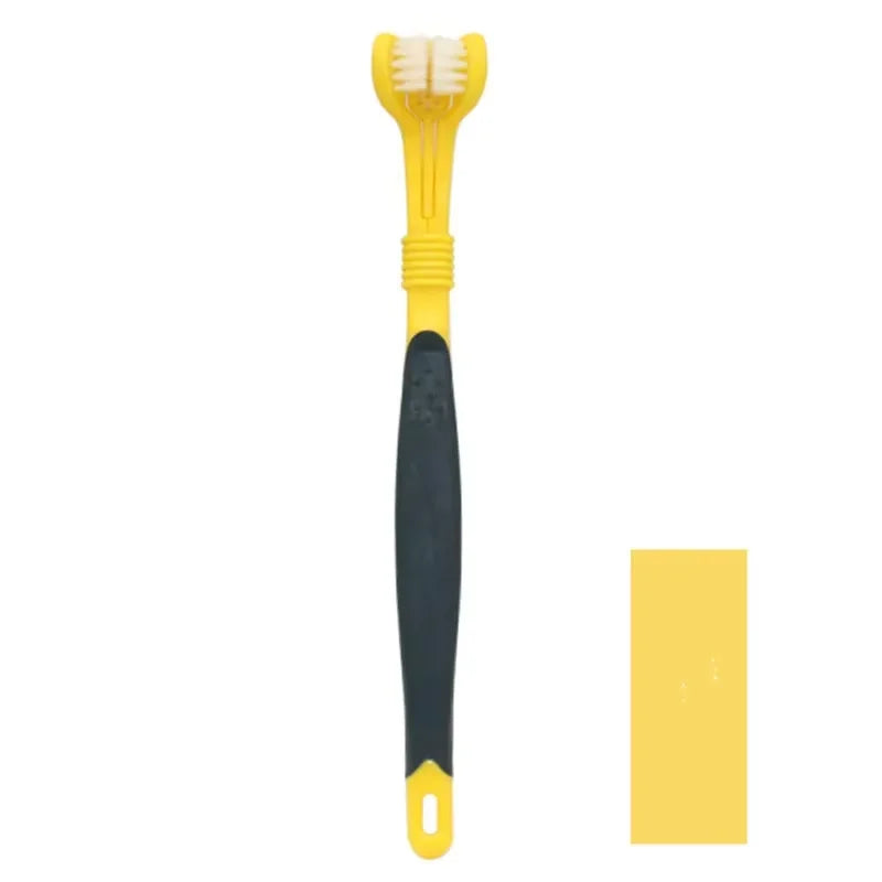 Triple Head Pet Toothbrush Removes Plaque Tartar For Dogs Cats