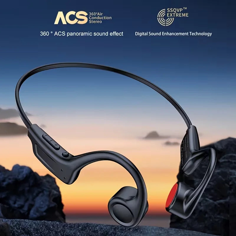 Open Ear Bone Conduction Wireless Headphones Type-C Built In Mic
