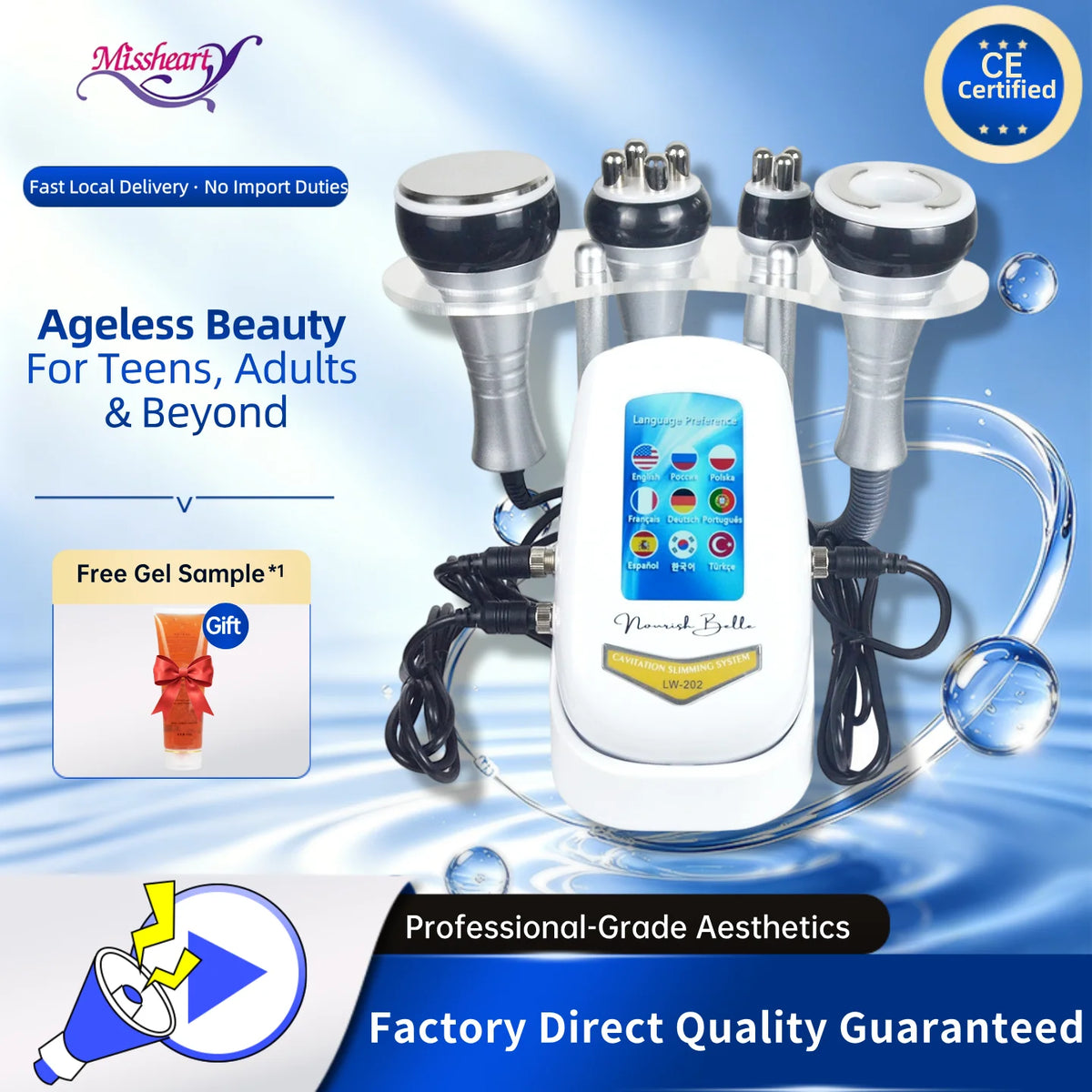 Missheart 4in1 40K Cavitation Body Slimming Machine Skin Tightening