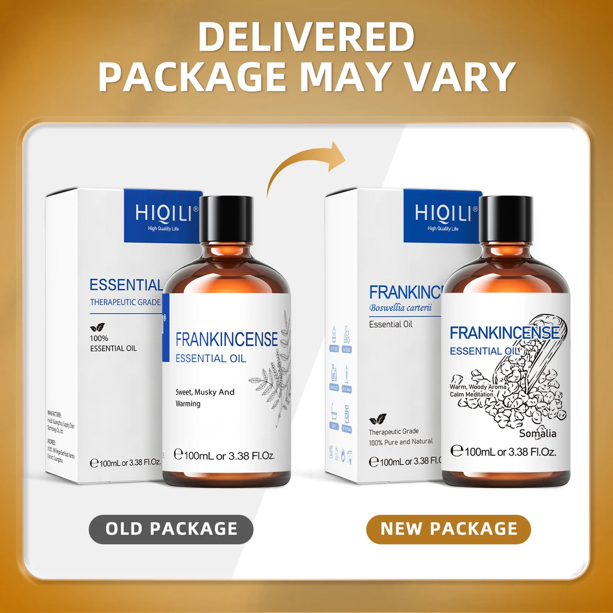 Hiqili Frankincense Essential Oil 100ml Pure Nature Aromatherapy Relief