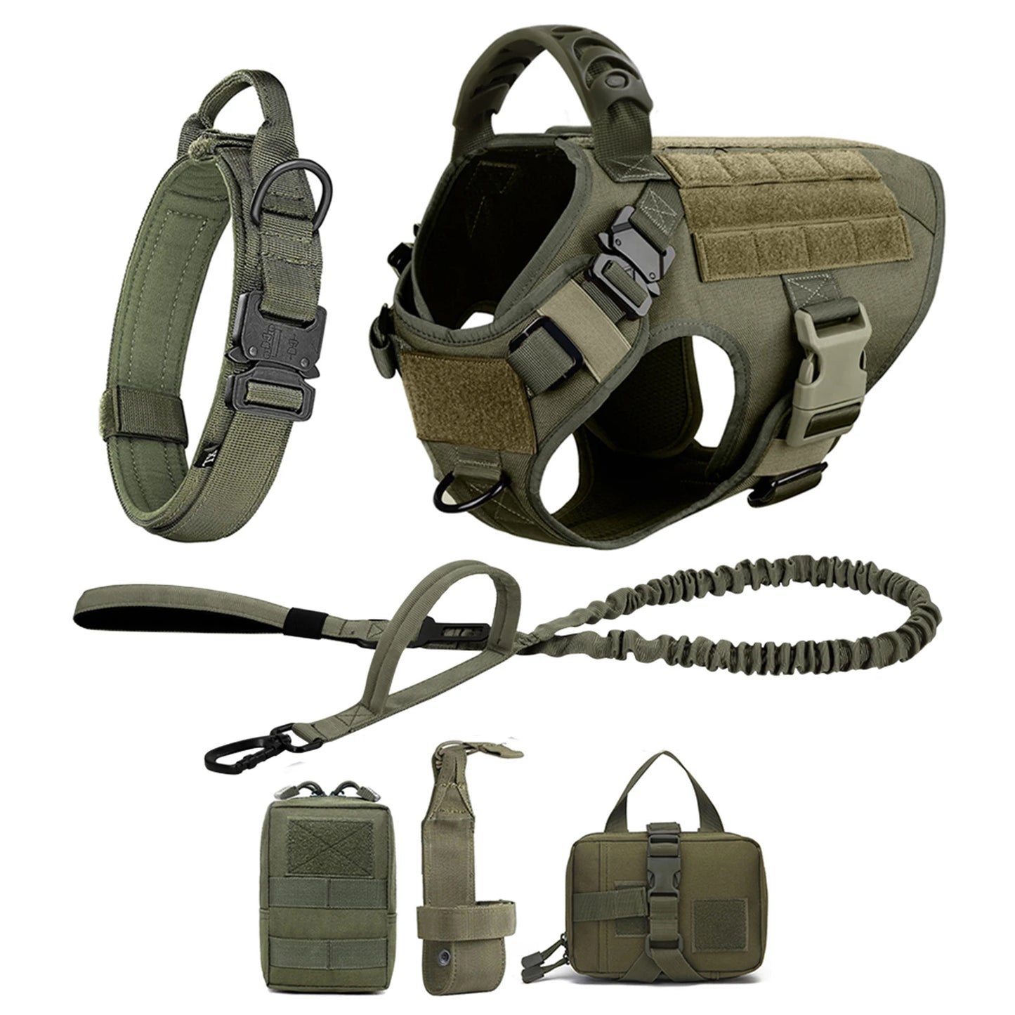 Nylon Dog Harness And Leash Set With Padded Quick-Release Buckle