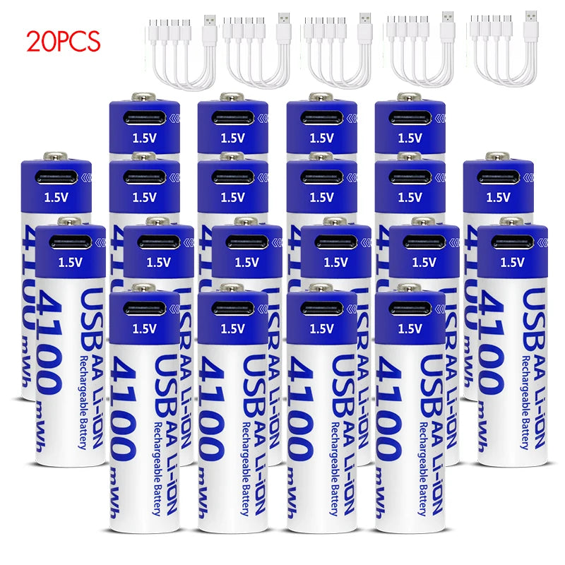 Kuugro USB Rechargeable AA Battery 1.5V 4100mWh Lithium Ion