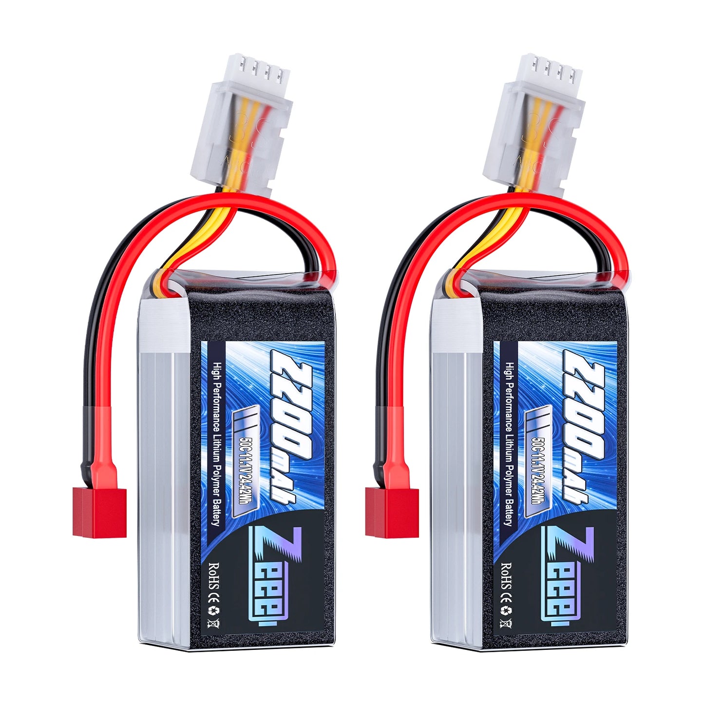 ZEEE 2x 3S 2200mAh Shorty LiPo Battery 11.1V 50C XT60