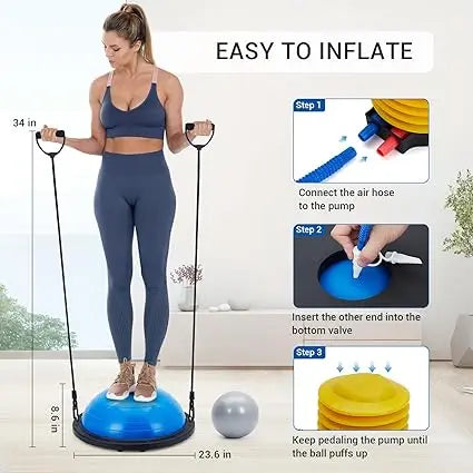 Premium Half Exercise Ball Trainer With Non Slip Base