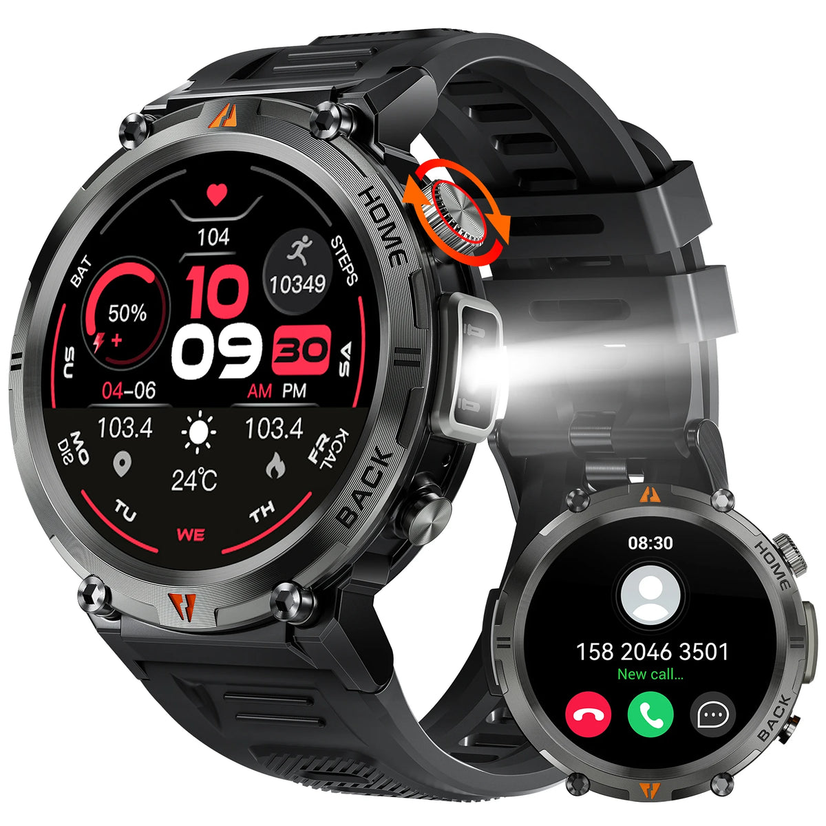 LaNikar KE3 Full Touch Bluetooth Smartwatch With Health Monitoring