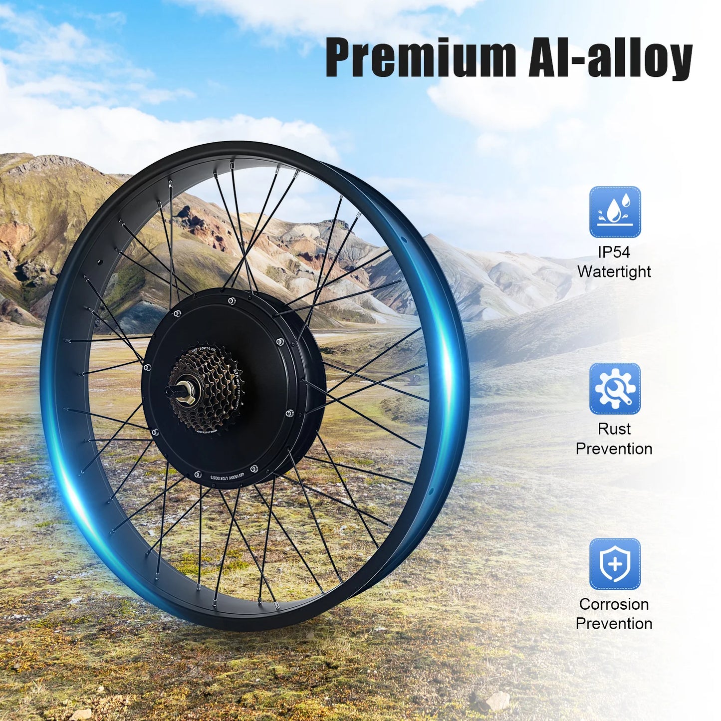 Rear Hub Motor 1500W E Bike Conversion Kit Fat Tire
