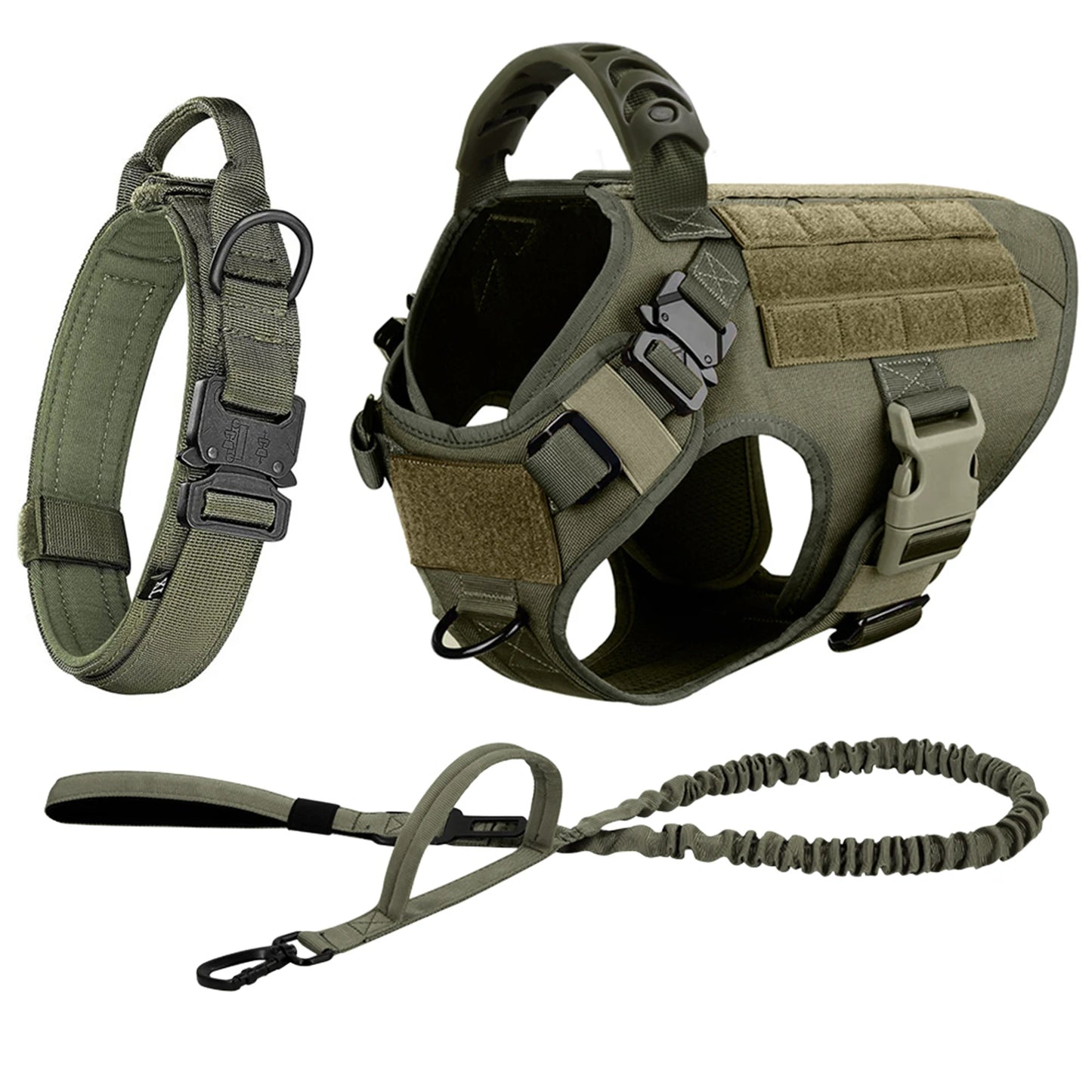 Nylon Dog Harness And Leash Set With Padded Quick-Release Buckle