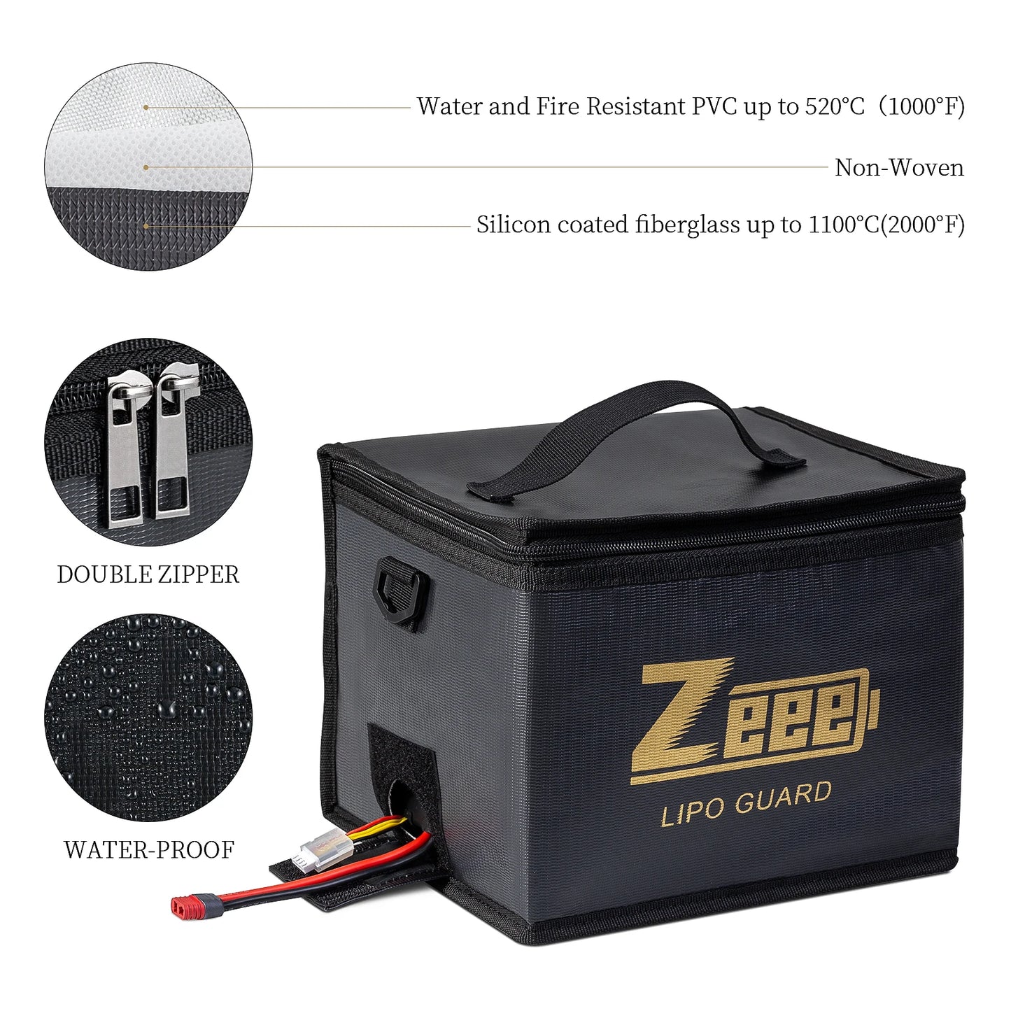 ZEEE LiPo Battery Storage Bag Fireproof Explosionproof RC Car
