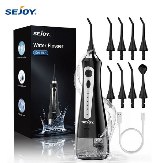 Sejoy Portable Electric Dental Water Flosser Irrigator With Tips