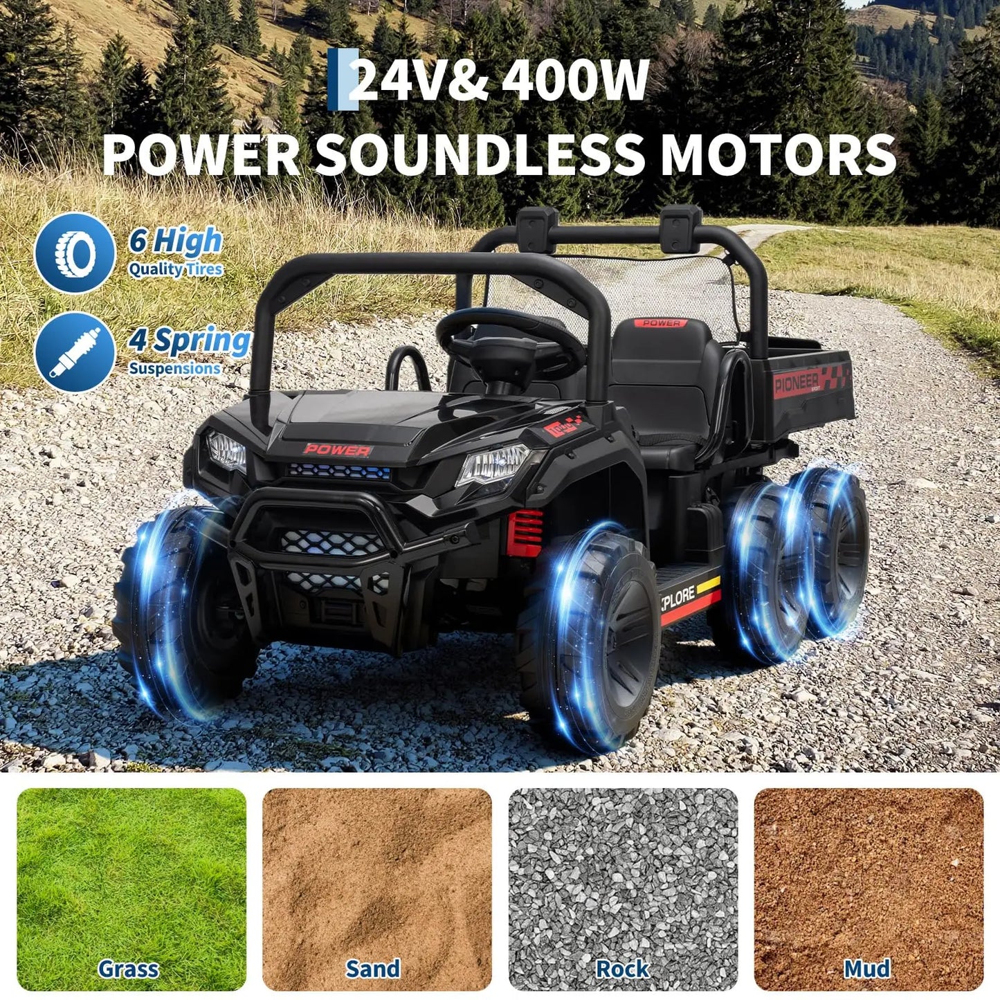 Electric 4WD Kids Ride On Dump Truck With Parental Remote