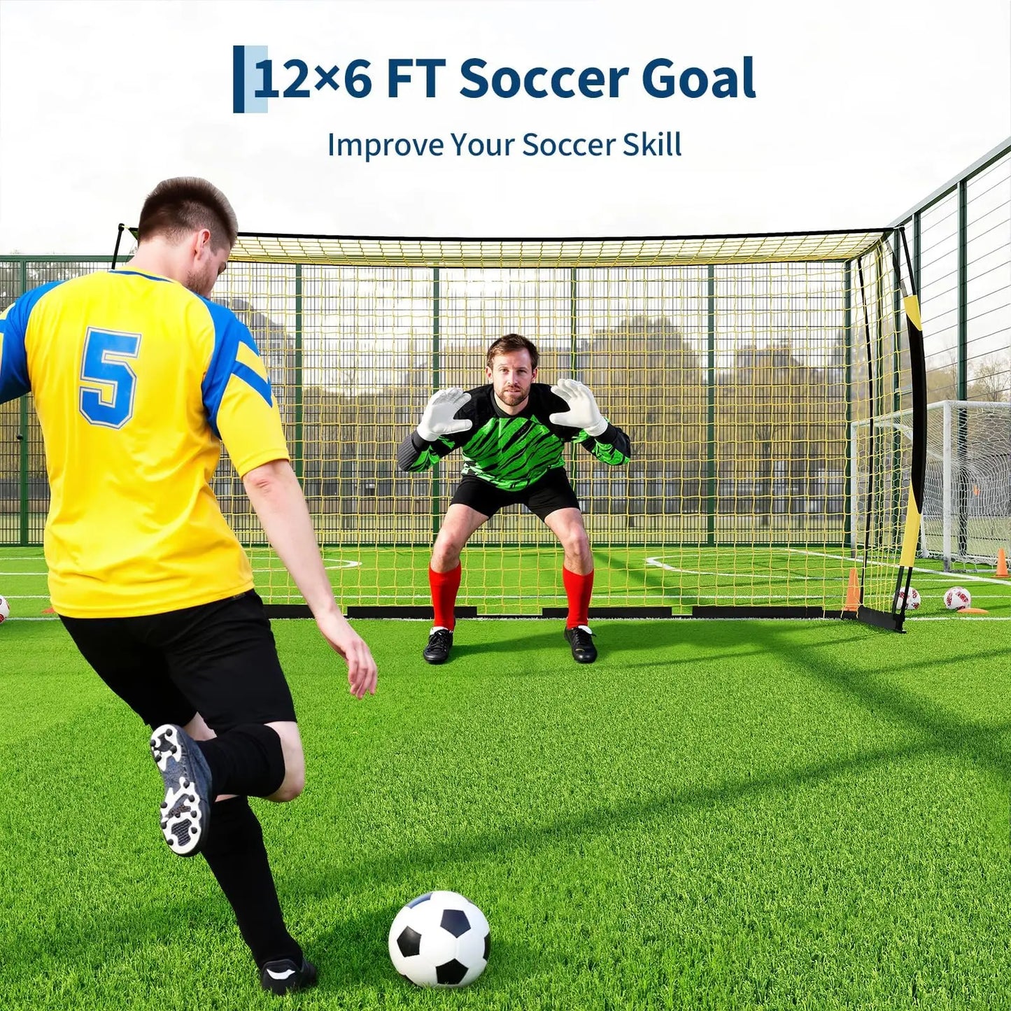 HiMISS Portable Metal Frame Soccer Goal With Bag Heavy Duty