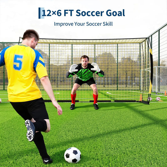 HiMISS Portable Metal Frame Soccer Goal With Bag Heavy Duty