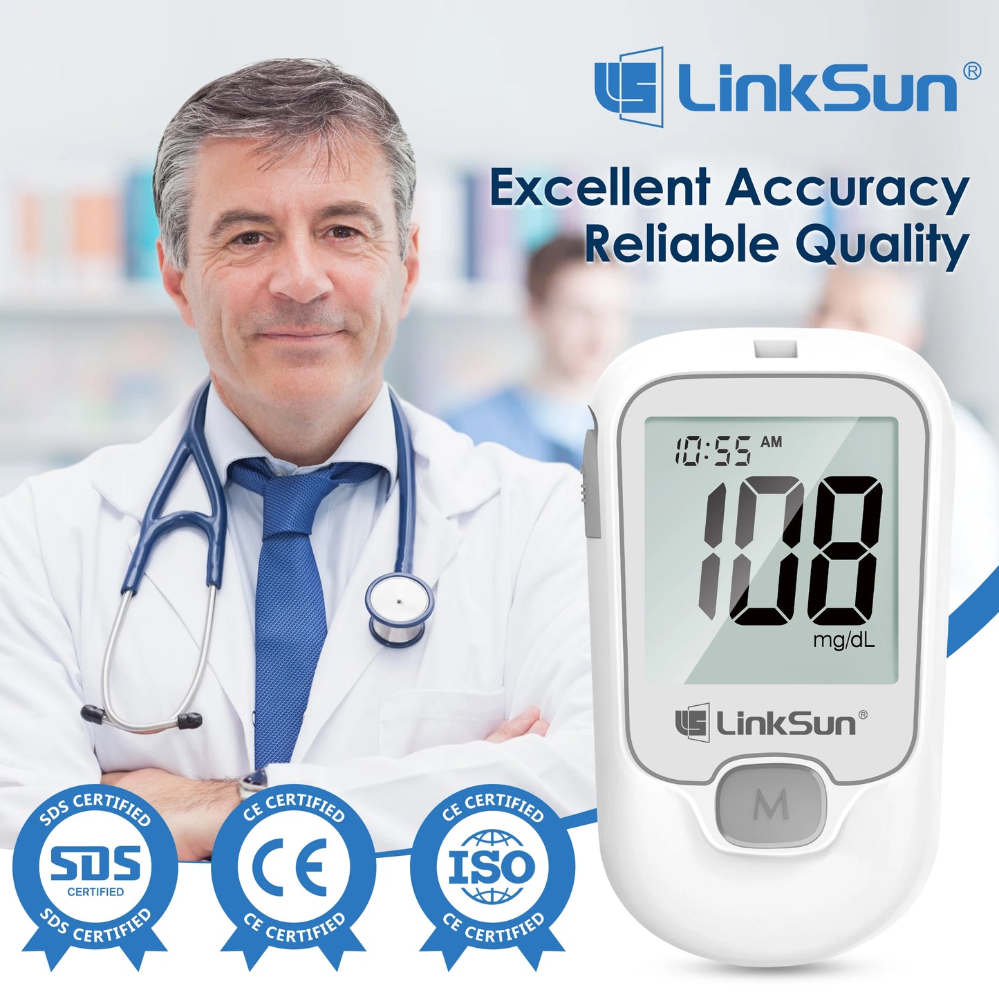 Linksun Blood Glucose Monitor G-425-1 With 50 Strips Kit