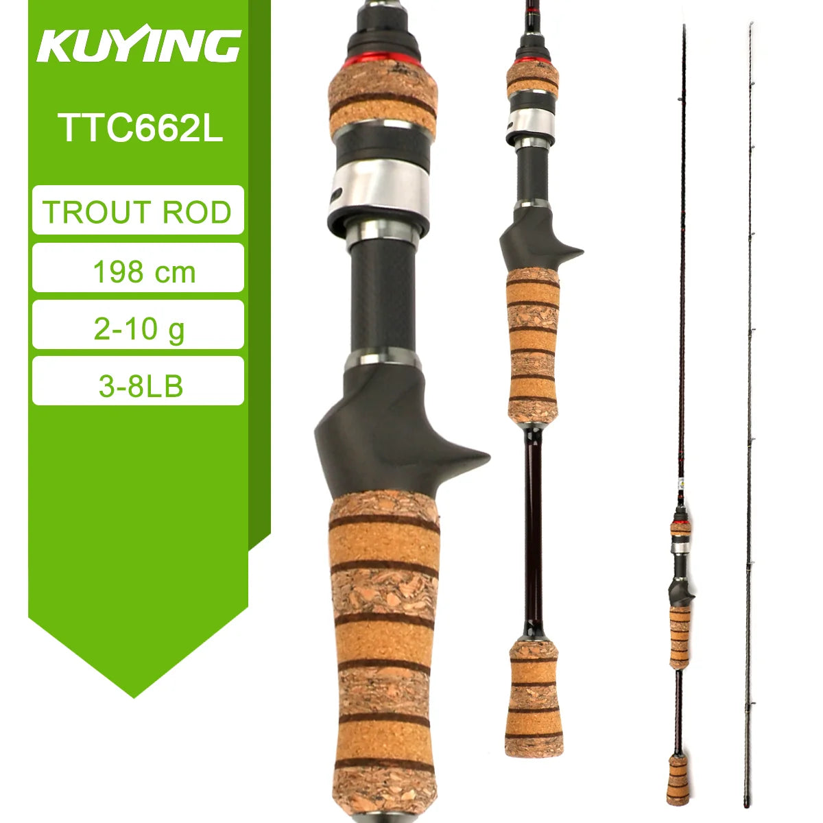 Kuying Teton Carbon Fiber Lightweight Fishing Rod With Fuji Guides