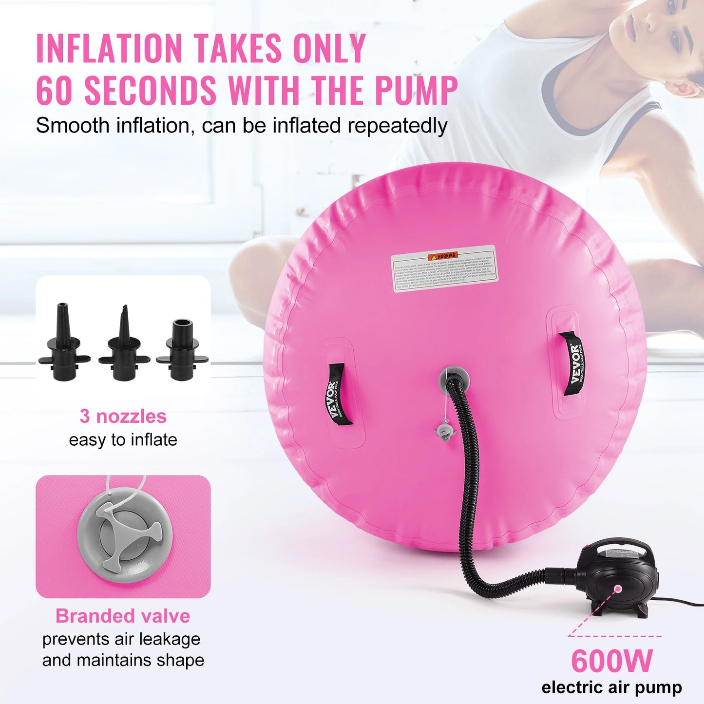 Inflatable Gymnastics Air Mat Tumble Track With Electric Pump