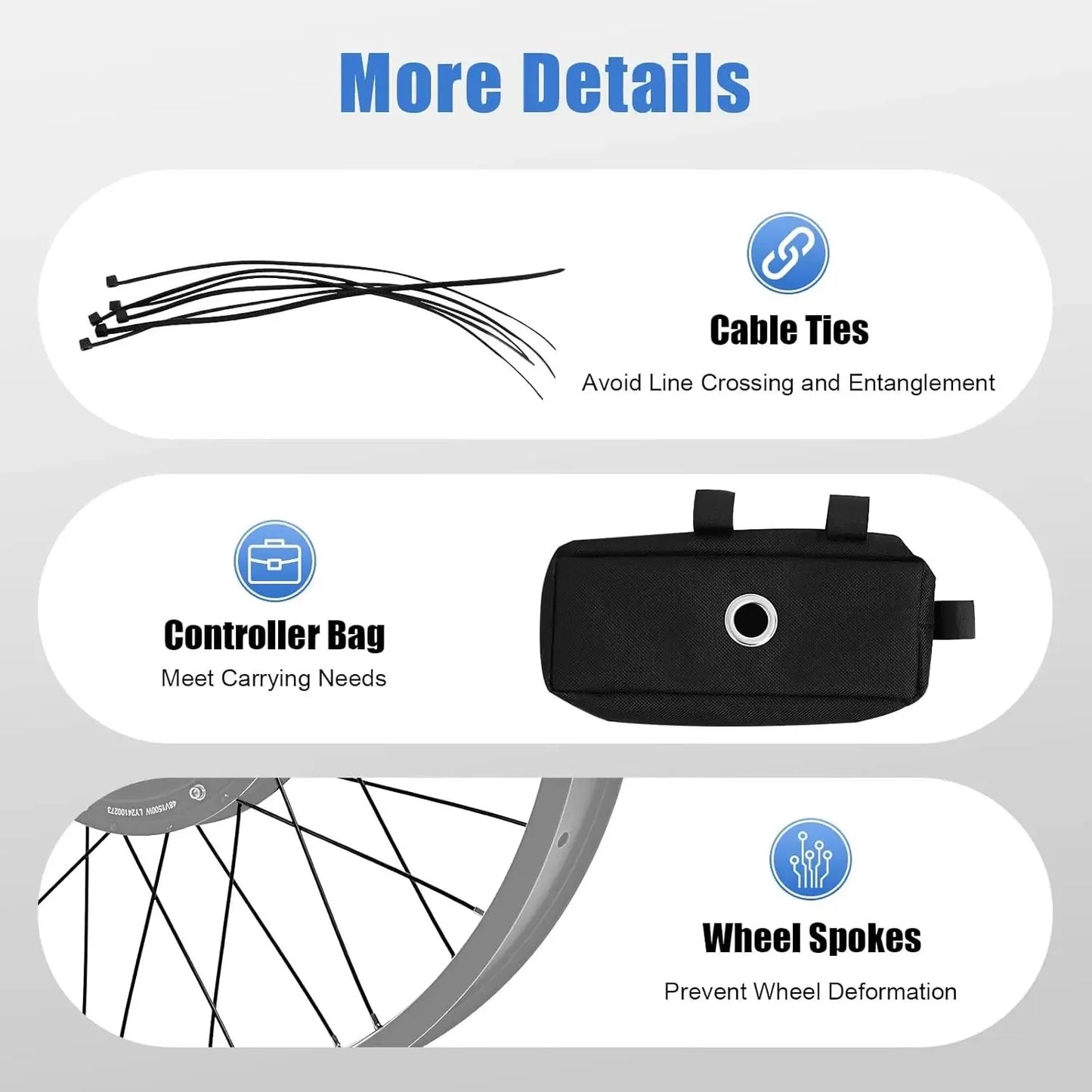 Bymaocar 48V 1500W Electric Bike Conversion Kit Hub Motor LCD Display