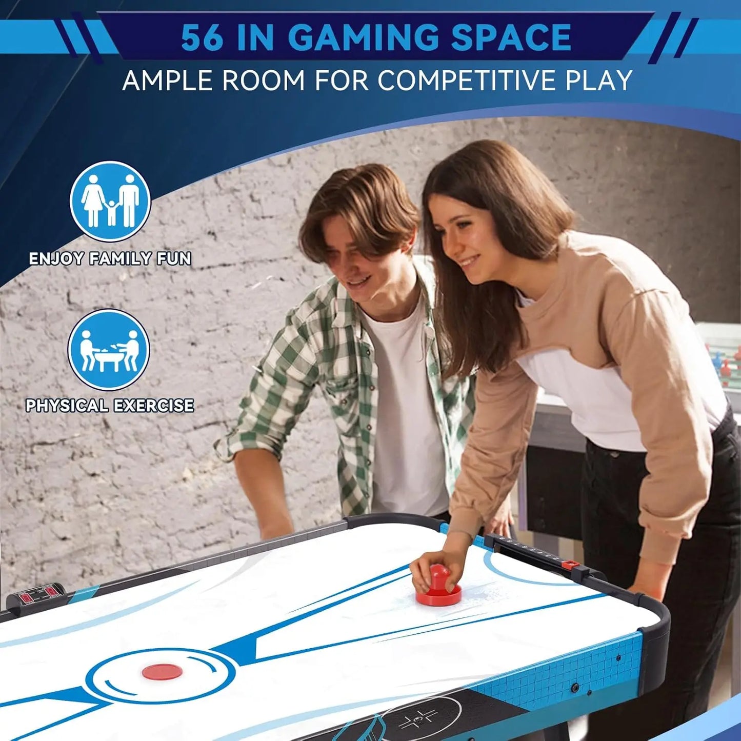 YTYIN Foldable Air Hockey Table With Digital LED Scoring