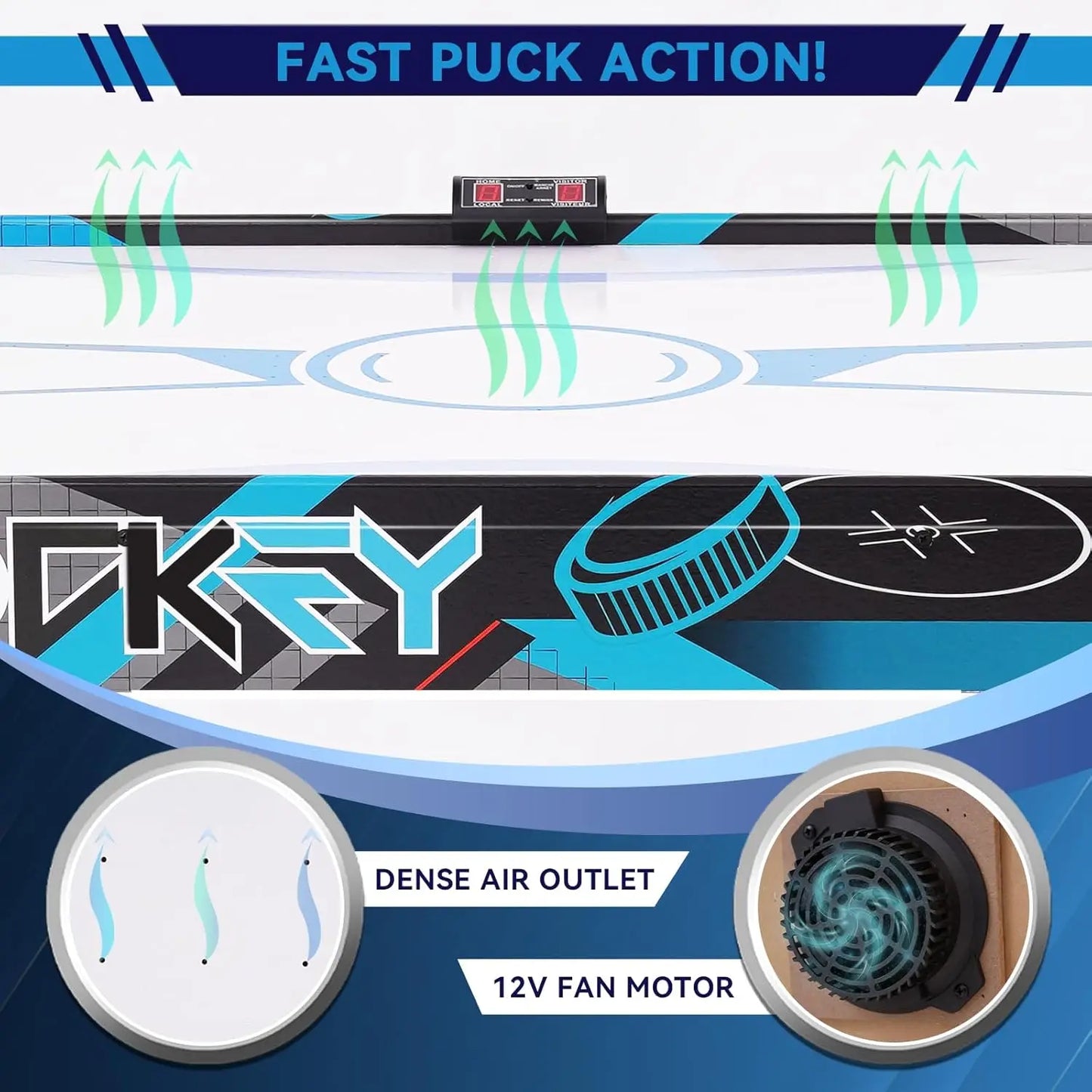 YTYIN Foldable Air Hockey Table With Digital LED Scoring