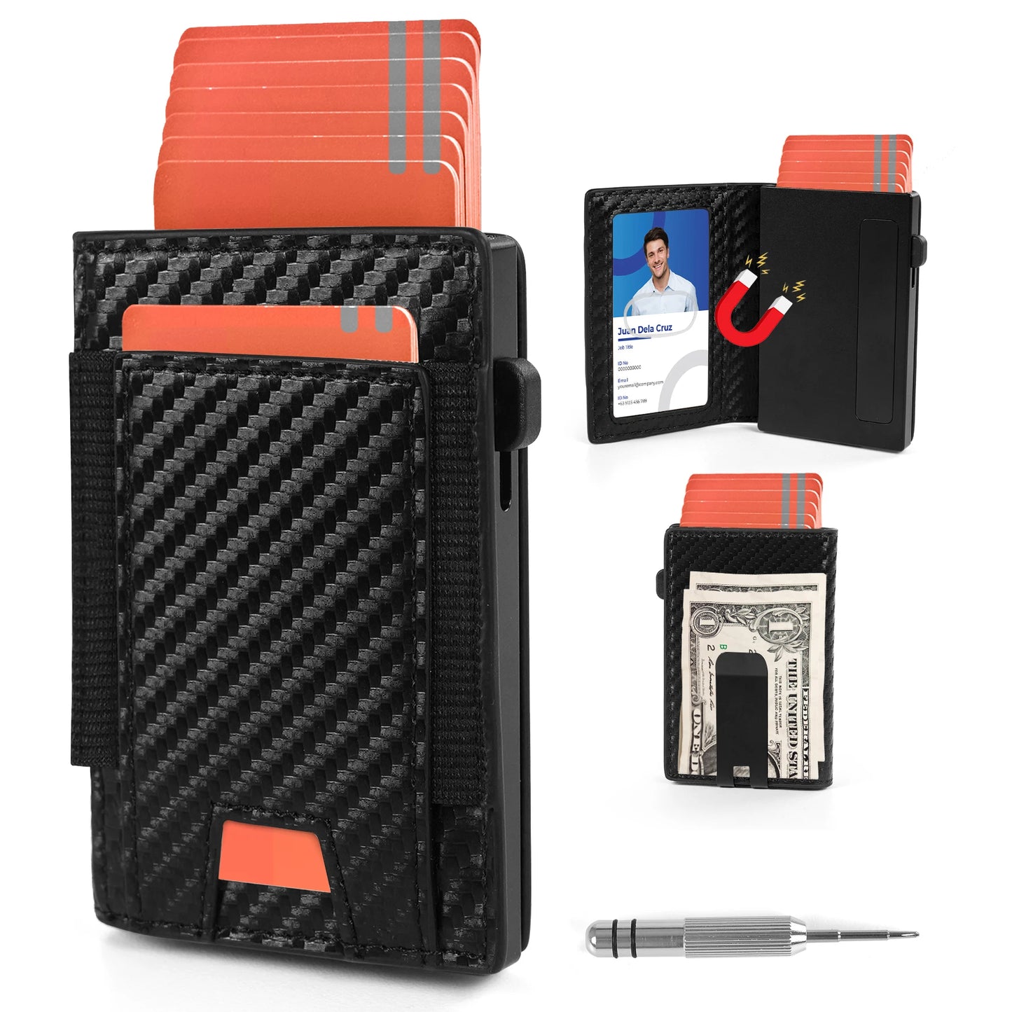 Ztellhim Slim Aluminum RFID Blocking Wallet With Money Clip