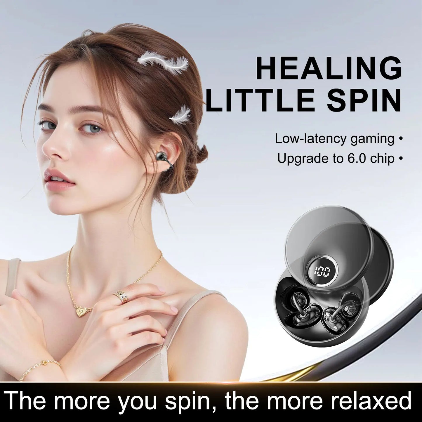 SHUKE SK51 Open Ear Clip Headphones Bluetooth 6.0 with Microphone
